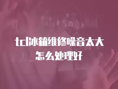 tcl冰箱维修噪音太大怎么处理好