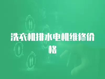 洗衣机排水电机维修价格
