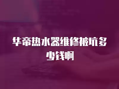 华帝热水器维修被坑多少钱啊