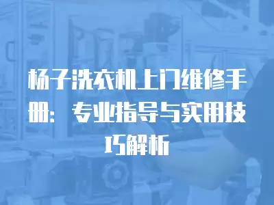 杨子洗衣机上门维修手册：专业指导与实用技巧解析