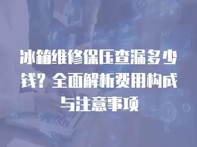 冰箱维修保压查漏多少钱？全面解析费用构成与注意事项