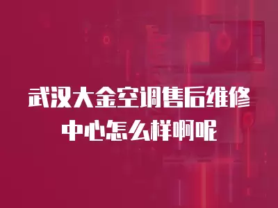 武汉大金空调售后维修中心怎么样啊呢