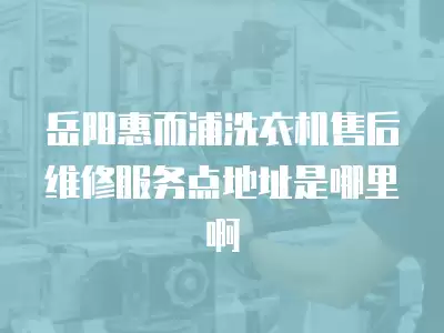 岳阳惠而浦洗衣机售后维修服务点地址是哪里啊