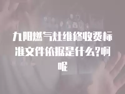 九阳燃气灶维修收费标准文件依据是什么?啊呢