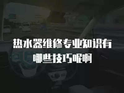 热水器维修专业知识有哪些技巧呢啊