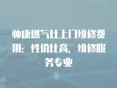 帅康燃气灶上门维修费用：性价比高，维修服务专业