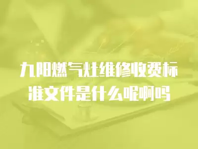 九阳燃气灶维修收费标准文件是什么呢啊吗