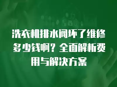 洗衣机排水阀坏了维修多少钱啊？全面解析费用与解决方案