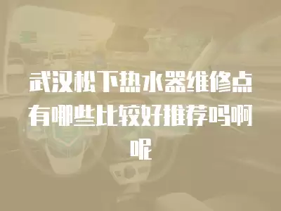 武汉松下热水器维修点有哪些比较好推荐吗啊呢