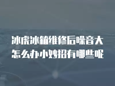 冰虎冰箱维修后噪音大怎么办小妙招有哪些呢