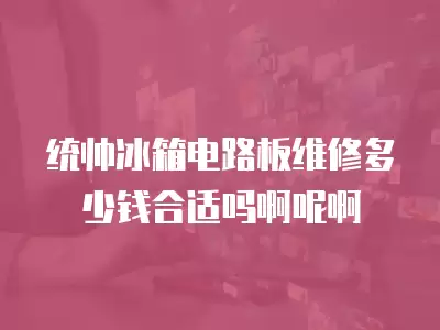 统帅冰箱电路板维修多少钱合适吗啊呢啊