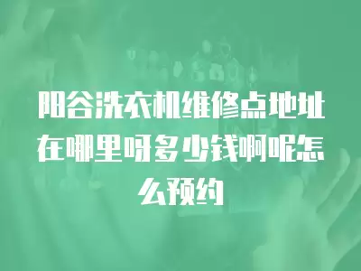 阳谷洗衣机维修点地址在哪里呀多少钱啊呢怎么预约