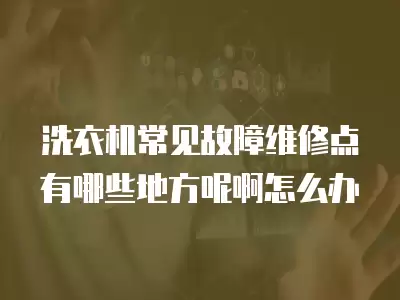 洗衣机常见故障维修点有哪些地方呢啊怎么办