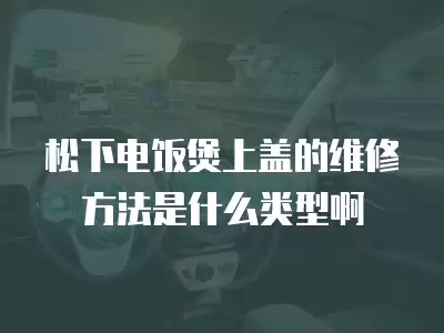 松下电饭煲上盖的维修方法是什么类型啊