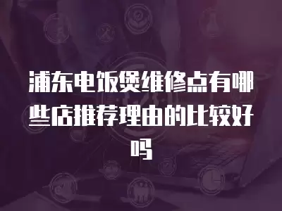 浦东电饭煲维修点有哪些店推荐理由的比较好吗