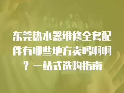 东莞热水器维修全套配件有哪些地方卖吗啊啊？一站式选购指南