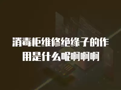 消毒柜维修绝缘子的作用是什么呢啊啊啊