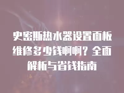 史密斯热水器设置面板维修多少钱啊啊？全面解析与省钱指南