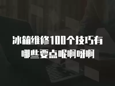 冰箱维修100个技巧有哪些要点呢啊呀啊