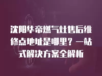 沈阳华帝燃气灶售后维修点地址是哪里？一站式解决方案全解析