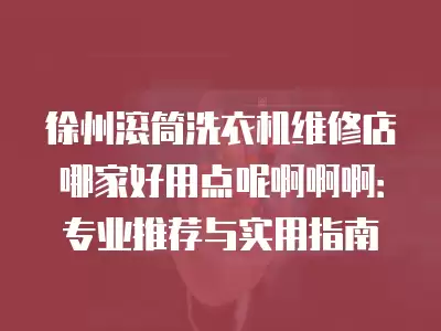徐州滚筒洗衣机维修店哪家好用点呢啊啊啊：专业推荐与实用指南
