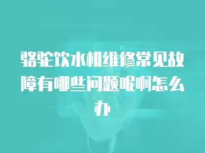 骆驼饮水机维修常见故障有哪些问题呢啊怎么办