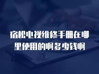 宿松电视维修手册在哪里使用的啊多少钱啊