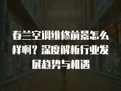 春兰空调维修前景怎么样啊？深度解析行业发展趋势与机遇