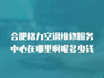 合肥格力空调维修服务中心在哪里啊呢多少钱