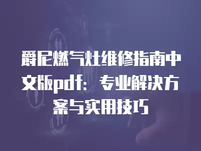爵尼燃气灶维修指南中文版pdf：专业解决方案与实用技巧