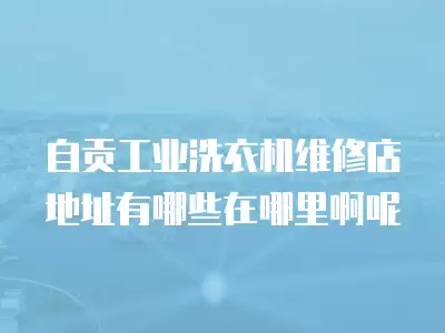 自贡工业洗衣机维修店地址有哪些在哪里啊呢