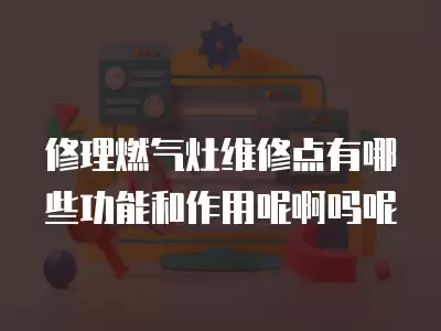 修理燃气灶维修点有哪些功能和作用呢啊吗呢