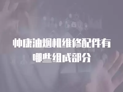 帅康油烟机维修配件有哪些组成部分