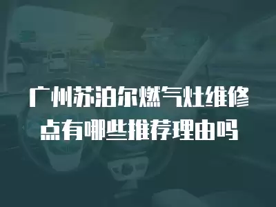 广州苏泊尔燃气灶维修点有哪些推荐理由吗