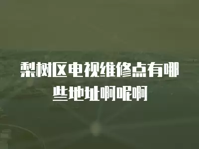 梨树区电视维修点有哪些地址啊呢啊