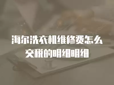 海尔洗衣机维修费怎么交税的明细明细