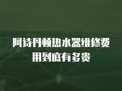 阿诗丹顿热水器维修费用到底有多贵