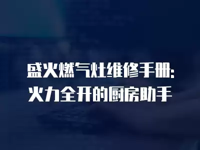 盛火燃气灶维修手册: 火力全开的厨房助手
