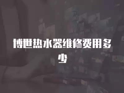 博世热水器维修费用多少