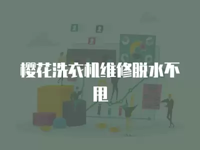樱花洗衣机维修脱水不甩