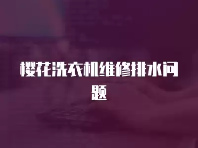樱花洗衣机维修排水问题