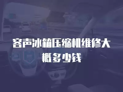 容声冰箱压缩机坏了维修要多少钱,容声冰箱维修更换压缩机多少钱一个