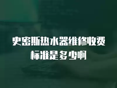 史密斯热水器维修收费标准是多少啊